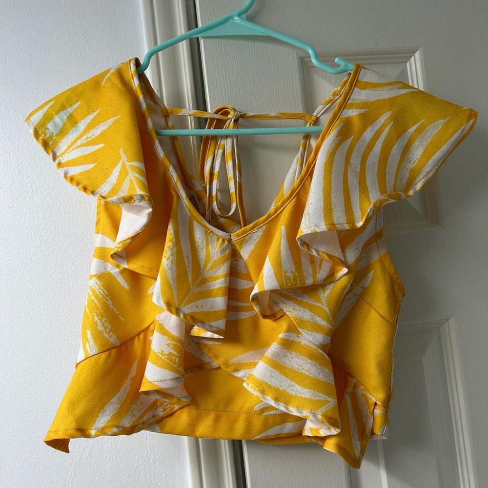 Yellow crop top small